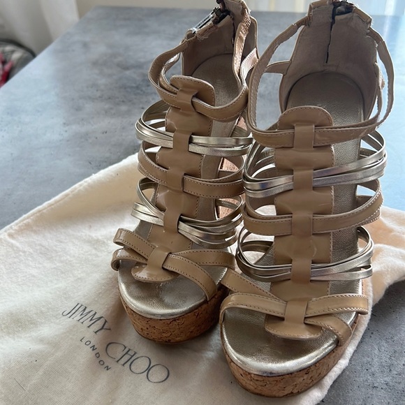Jimmy Choo Strappy Wedges - Picture 1 of 5